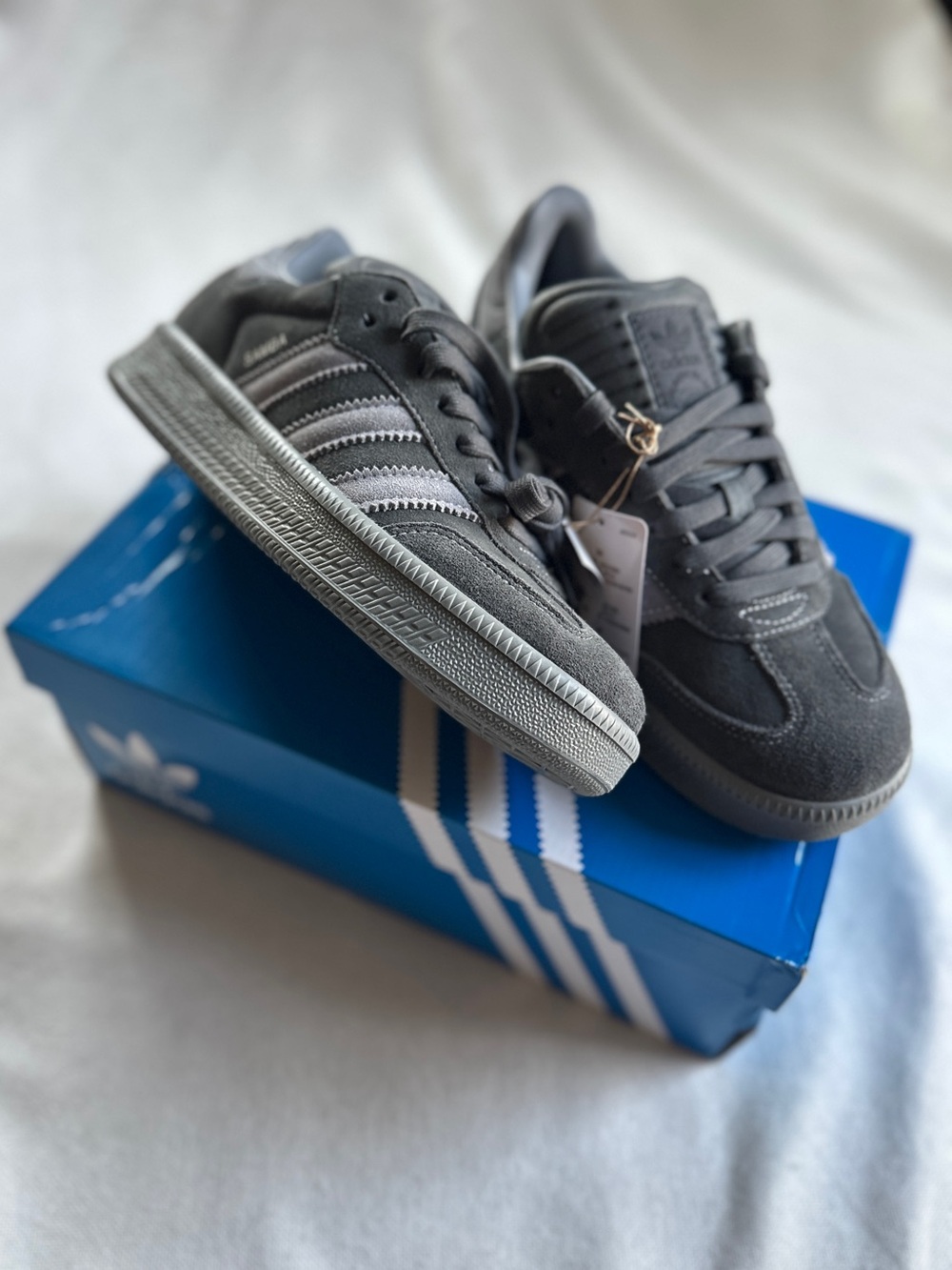 adidas Originals Samba XLG Carbon Grey Suede Platform Sneakers NWT M7.5/W8.5